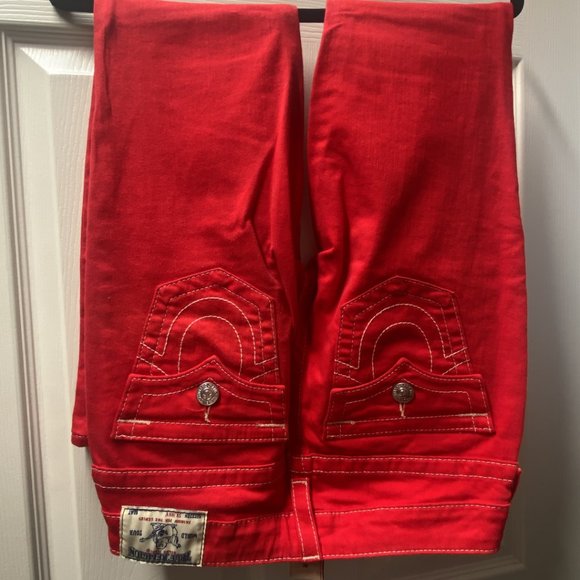 True Religion Red Skinny Jeans Size 26 - Picture 2 of 4